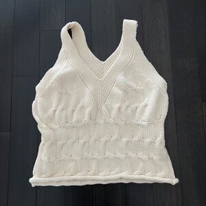 Zara Cream & White Cable Knit Tank Vest